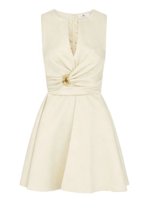 DUCHESSE SATIN DRESS ELISABETTA FRANCHI | AB87261E2360 avorio